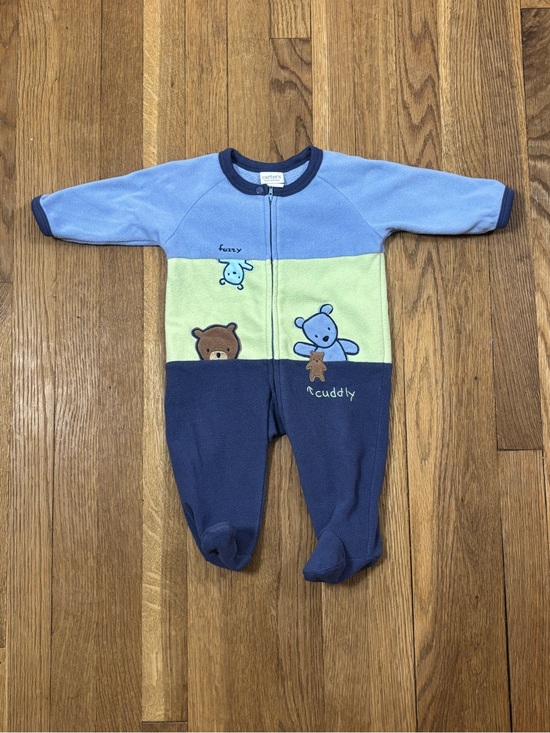 Carters Classic Other - Vintage Carter’s Baby Boys Fleece Footed Pajama Sleeper Teddy Bear Y2K